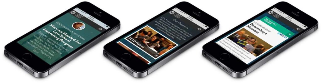 Mobile phone mock ups of the LCLD site