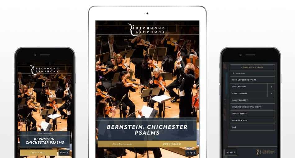 Richmond Symphony mobile mock up