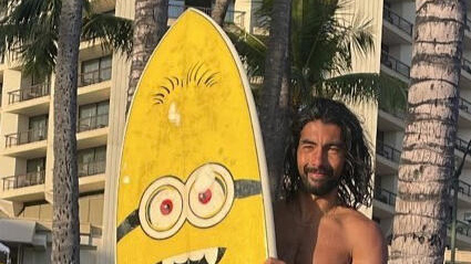 Juan Juan with Minion surfboard