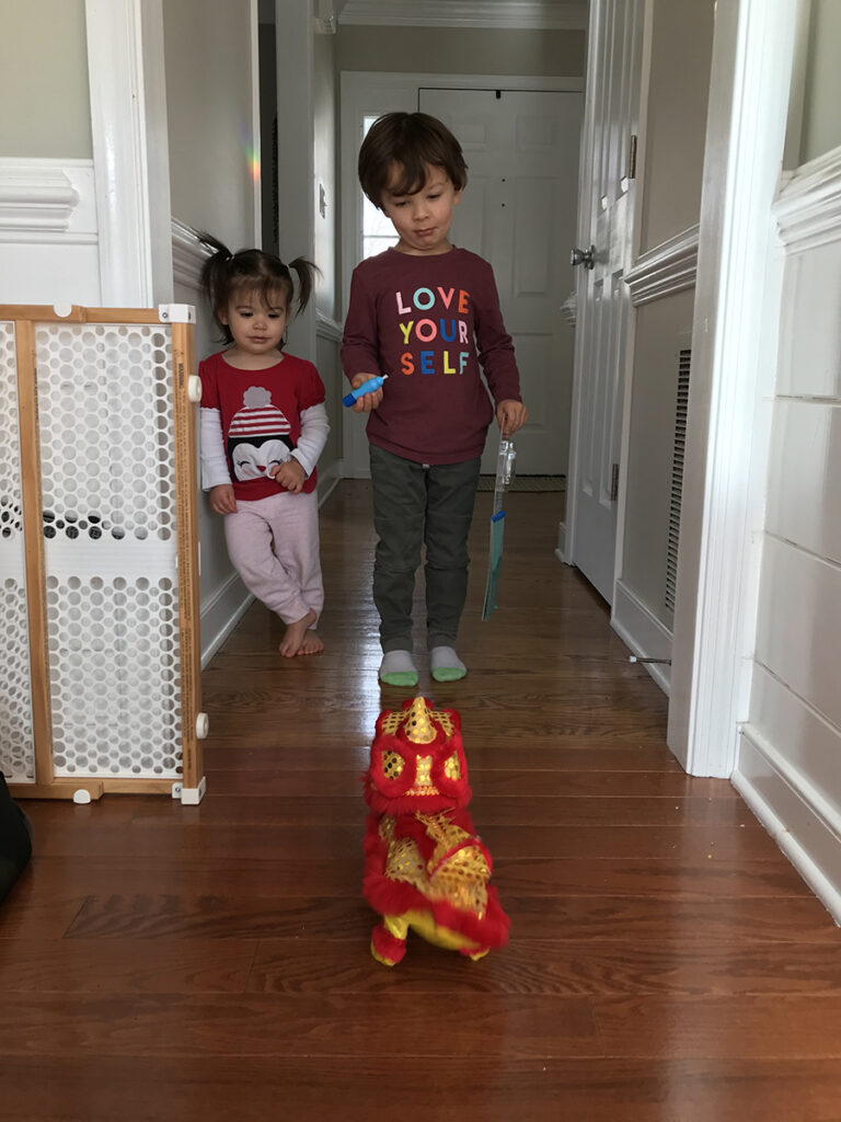 Ralph's children celebrating Chinese New Year