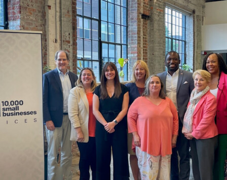 Fred Moore of Big River Strategic Advisors, Morgan Montgomery of Paisley and Jade, Morgan Witham of COLAB, Mindy Godding of Abundance Organizing, Denise Cagan of DCA Virtual Business Support, Mayor Levar Stoney, Sharon Ebert of the City of Richmond, Shantell Chambliss of Nonprofitability, Jennifer Prosser of Goldman Sachs