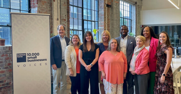 Fred Moore of Big River Strategic Advisors, Morgan Montgomery of Paisley and Jade, Morgan Witham of COLAB, Mindy Godding of Abundance Organizing, Denise Cagan of DCA Virtual Business Support, Mayor Levar Stoney, Sharon Ebert of the City of Richmond, Shantell Chambliss of Nonprofitability, Jennifer Prosser of Goldman Sachs