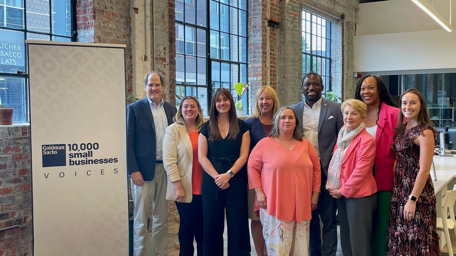 Fred Moore of Big River Strategic Advisors, Morgan Montgomery of Paisley and Jade, Morgan Witham of COLAB, Mindy Godding of Abundance Organizing, Denise Cagan of DCA Virtual Business Support, Mayor Levar Stoney, Sharon Ebert of the City of Richmond, Shantell Chambliss of Nonprofitability, Jennifer Prosser of Goldman Sachs