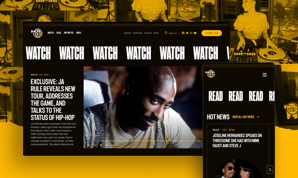 Hot97 on desktop and mobile