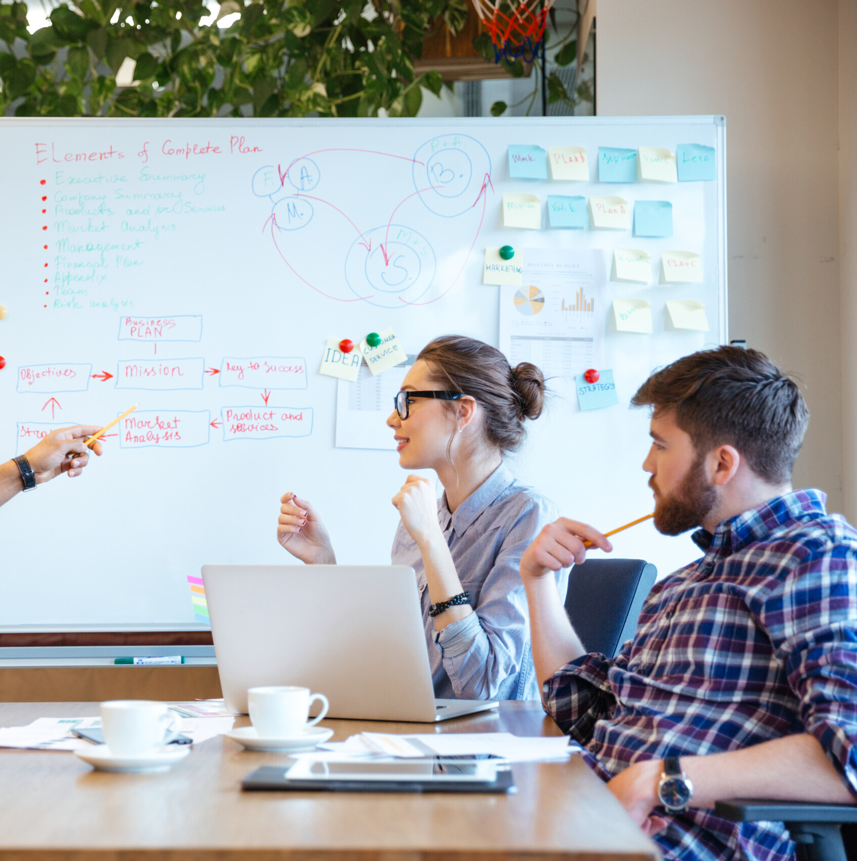 Multiethnic group of business people working together in office