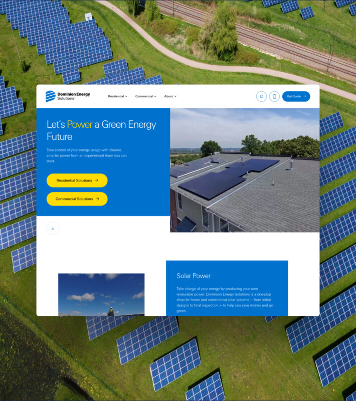 Dominion Energy Solutions renewable energy website