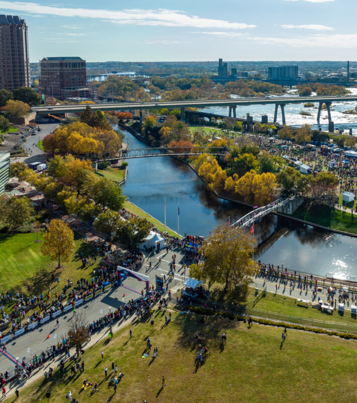 Sports Backers Richmond Marathon overhead scene