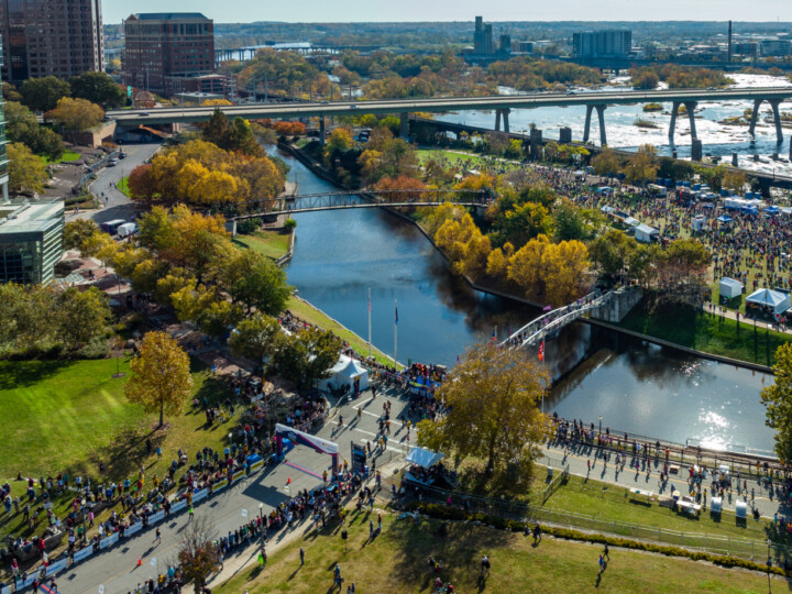 Sports Backers Richmond Marathon overhead scene