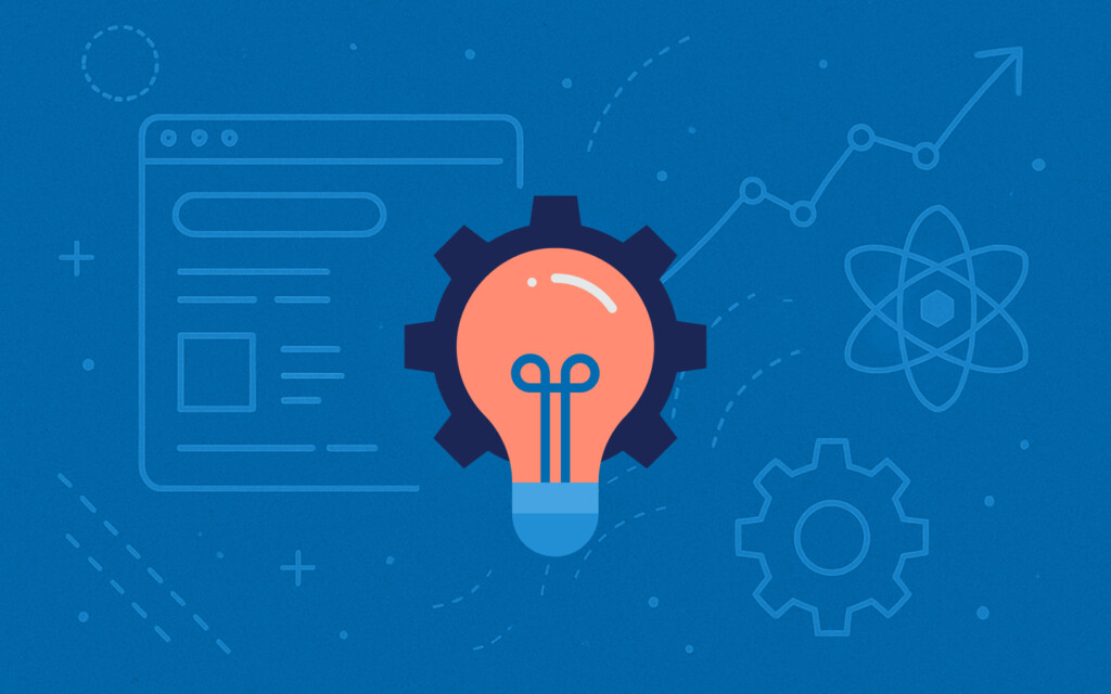 Innovation concept illustration of a lightbulb with a gear